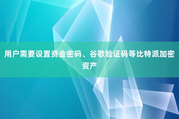 用户需要设置资金密码、谷歌验证码等比特派加密资产