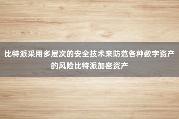 比特派采用多层次的安全技术来防范各种数字资产的风险比特派加密资产