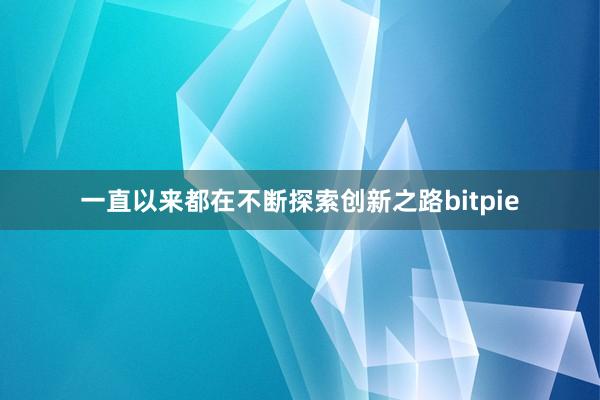 一直以来都在不断探索创新之路bitpie