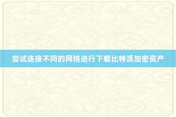 尝试连接不同的网络进行下载比特派加密资产