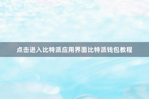 点击进入比特派应用界面比特派钱包教程