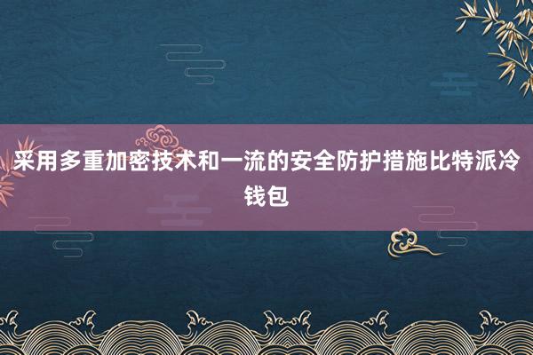 采用多重加密技术和一流的安全防护措施比特派冷钱包