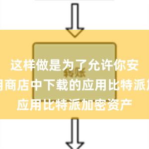 这样做是为了允许你安装非应用商店中下载的应用比特派加密资产