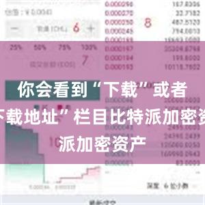 你会看到“下载”或者“下载地址”栏目比特派加密资产