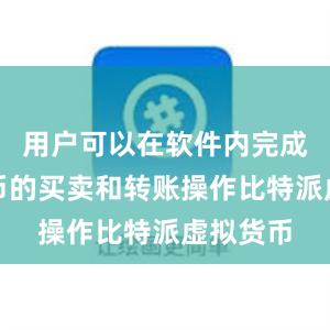 用户可以在软件内完成数字货币的买卖和转账操作比特派虚拟货币